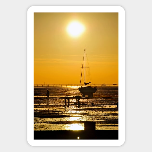 Thorpe Bay Sunset Southend on Sea Essex Sticker by AndyEvansPhotos
